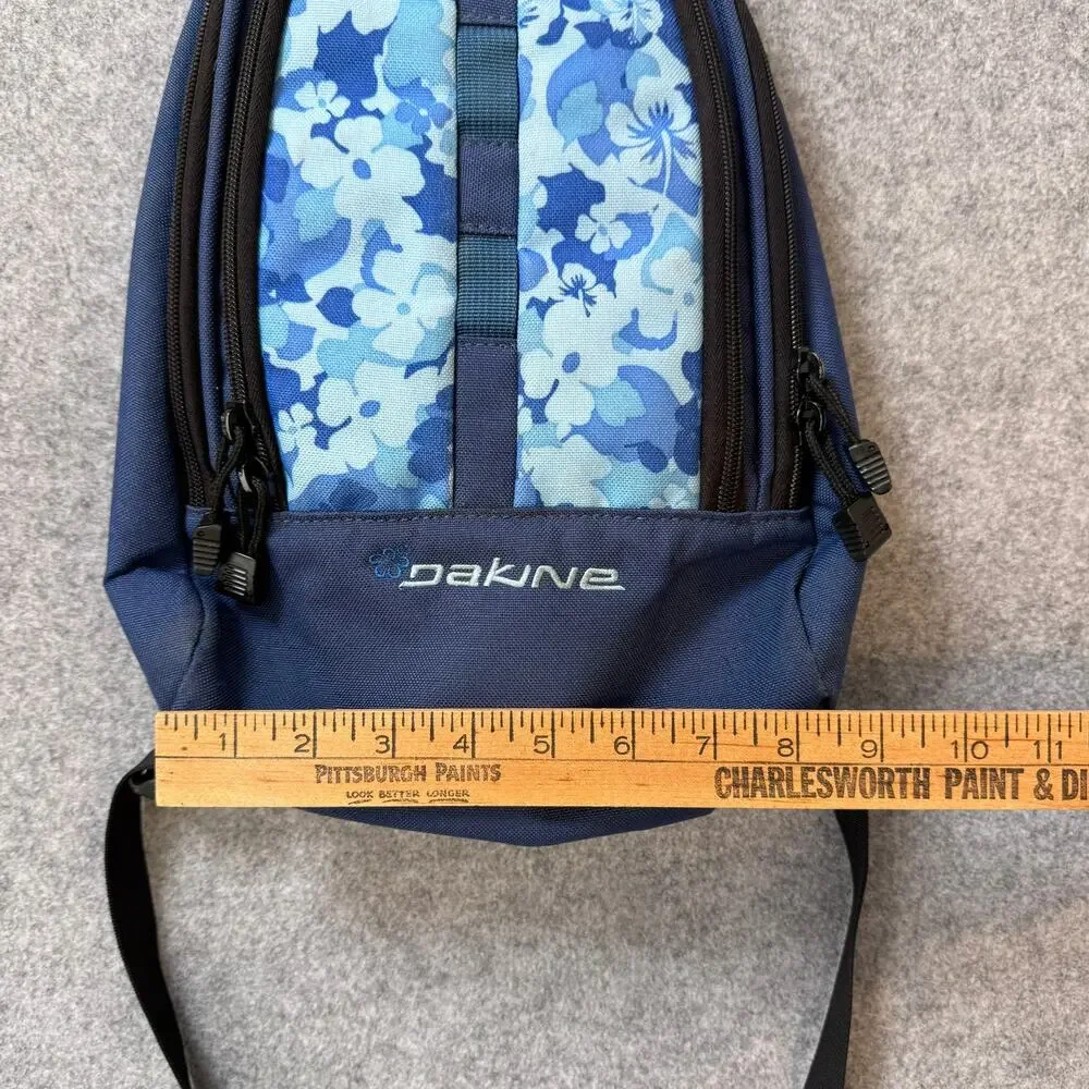 Vintage Dakine Cosmo Mini Backpack Purse Blue Hibiscus Hawaiian Floral Y2K